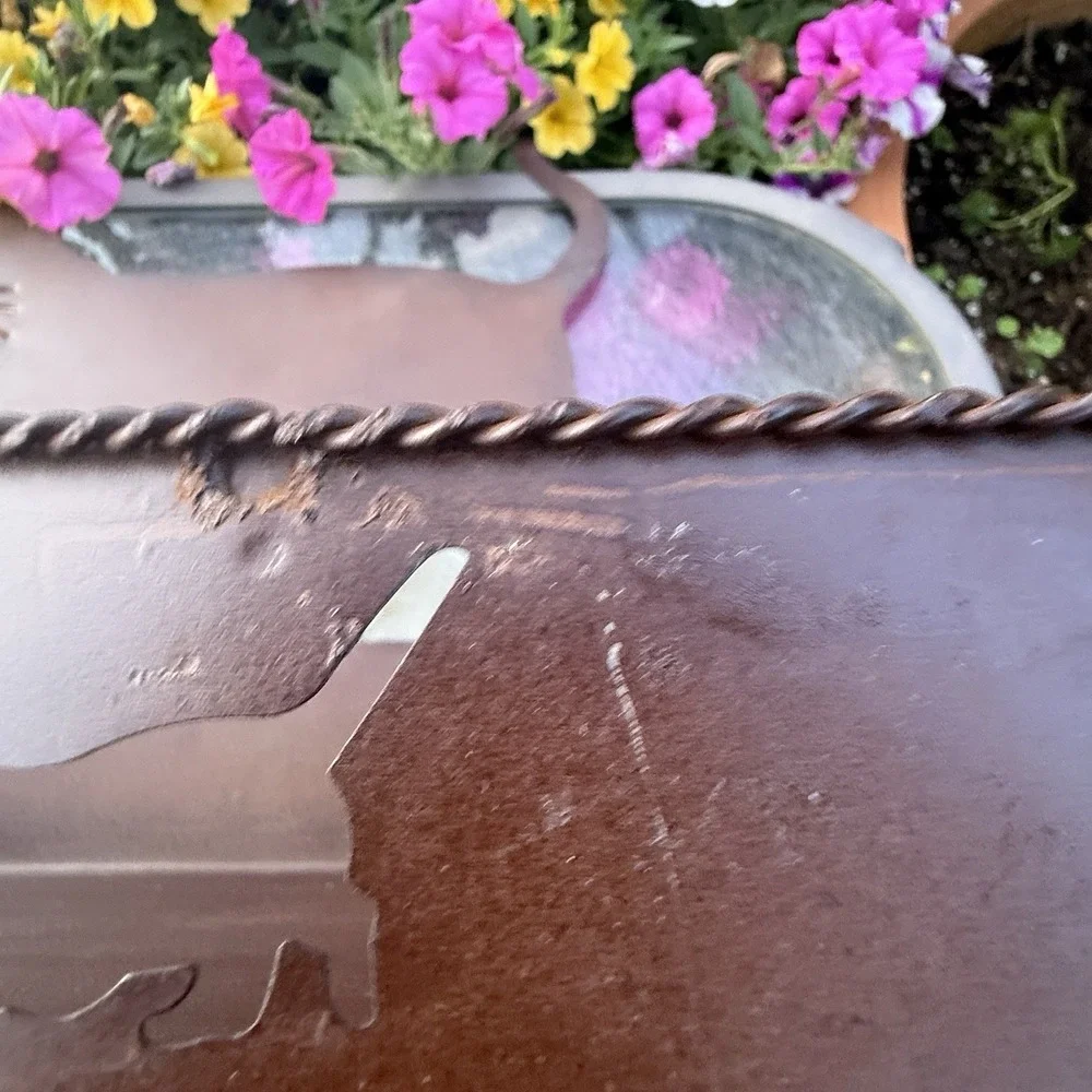 Metal Cat Shelf Sitter Wall Hanging Storage Planter Farmhouse Cottage